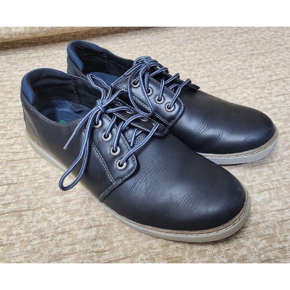 Skechers Lanson Vernes Oxford Shoes Mens 9.5 Black Leather Casual Sneakers 65269